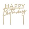 Ginger Ray Gold Acrylic Happy Birthday Cake Topper - Image 2