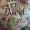 Close-up of Colorful Personalized Balloons with Custom Messages.