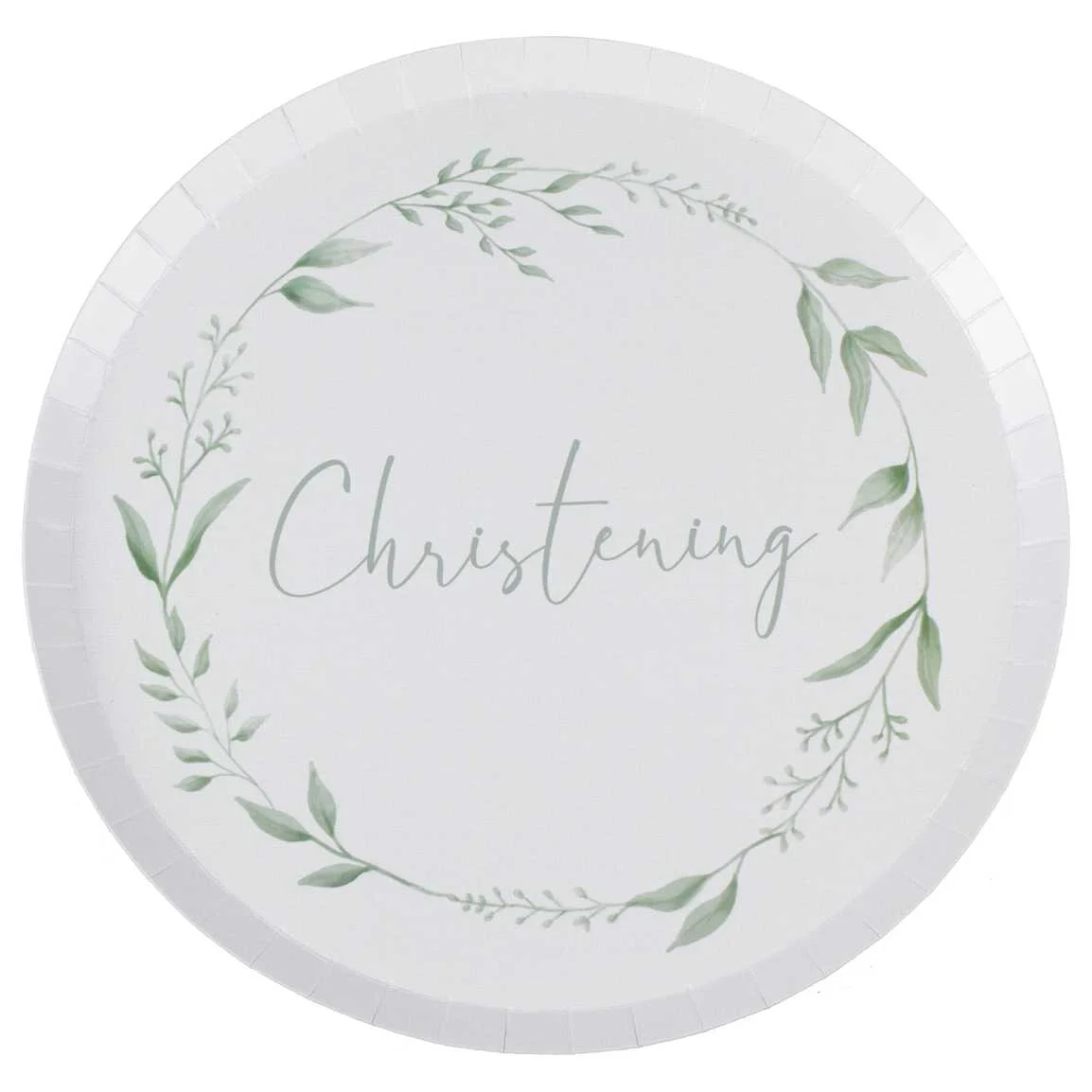 Ginger Ray White and Green Christening Paper Plates - Image 4