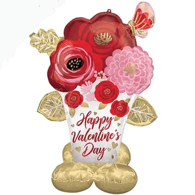 Valentine’s Flowers Satin Luxe Balloon – (39″ x 53″)