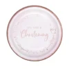 Pink On Your Christening Paper Dinner Plates