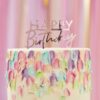 Ginger Ray Pink Acrylic Happy Birthday Cake Topper