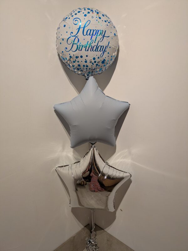 Happy Birthday BLUE Foil Balloon Bunch - Image 2