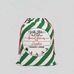 Personalized Christmas Sack green/white