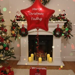 Christmas Balloon with personalized name and bag