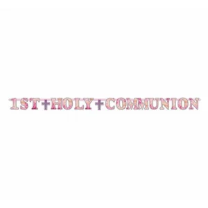 Communion letter Banner  pink girl