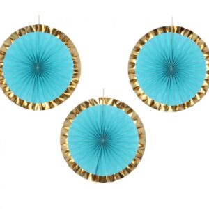 Paper fan rosette Blue