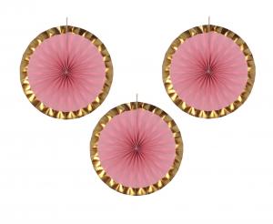 Paper fan rosette pink