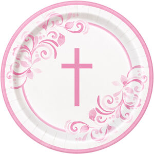 Communion Pink Cross Plates