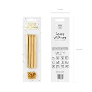 Birthday candles, plain, gold