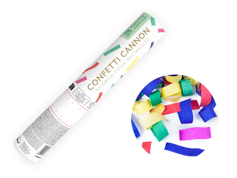 Confetti cannon with confetti