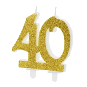 Birthday candle Number 40, gold