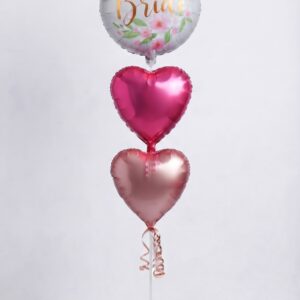 BRIDE BALLOON WITH TWO HEARTS (FLOWERS)