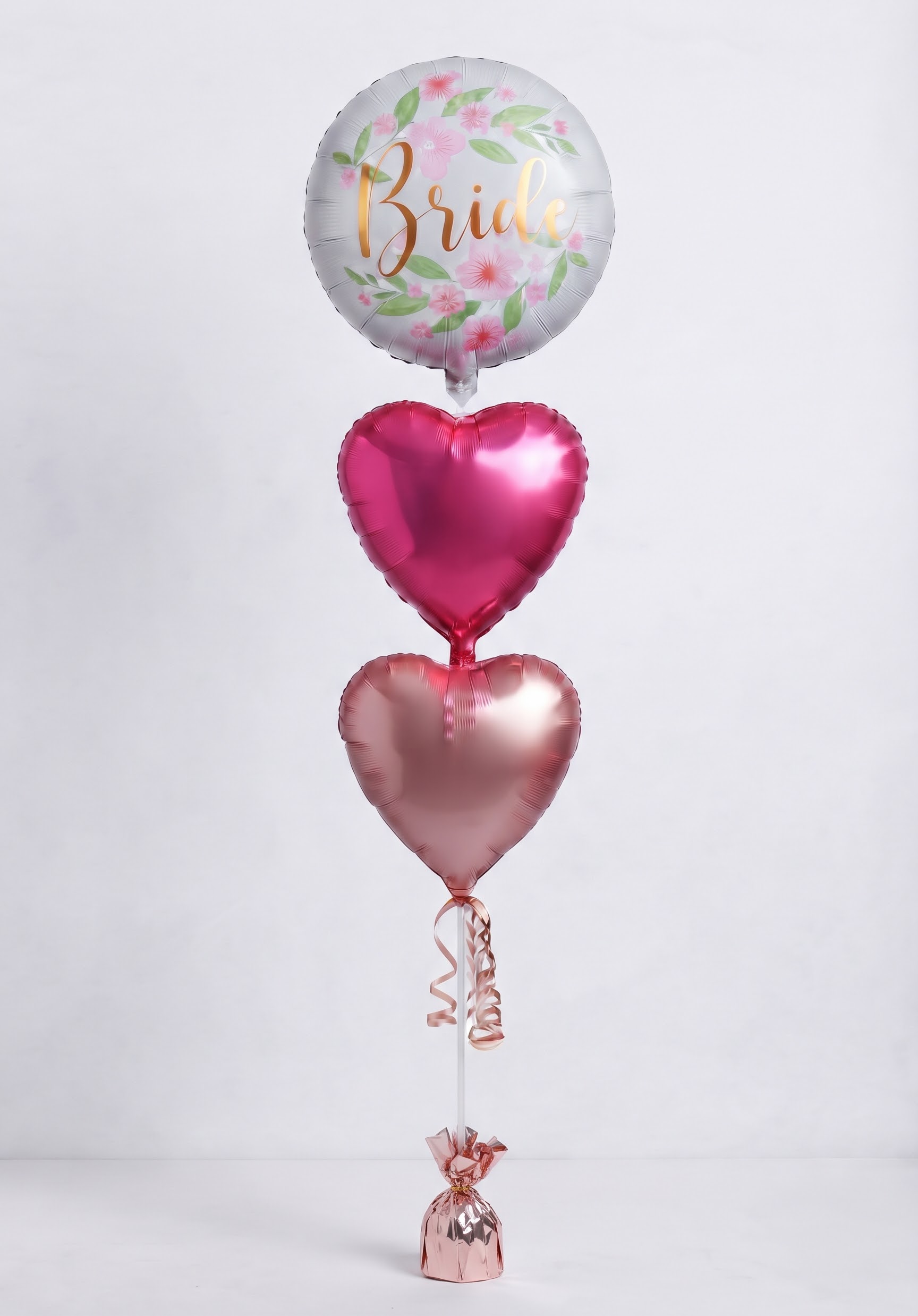 BRIDE BALLOON WITH TWO HEARTS (FLOWERS)
